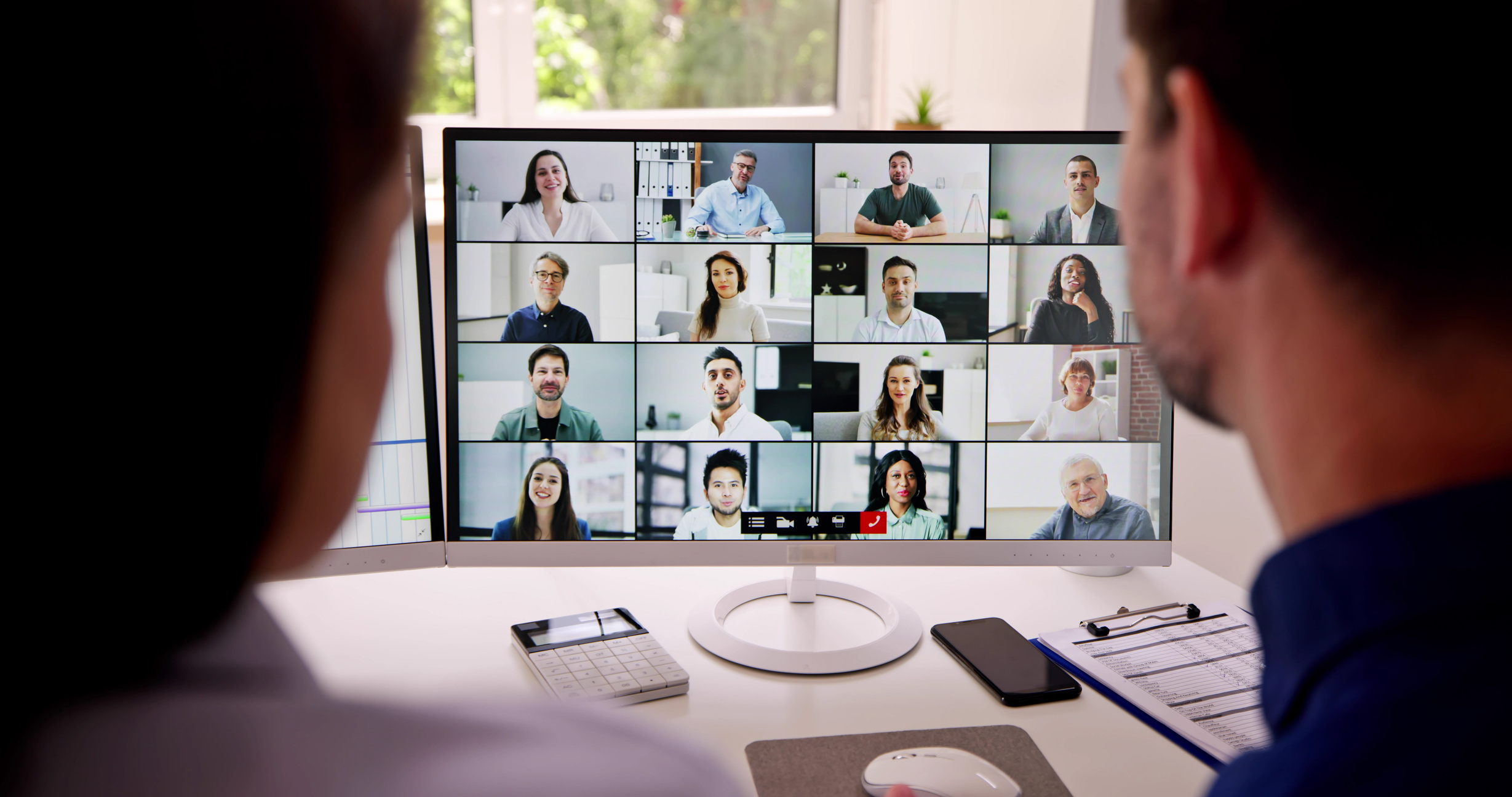 Online Video Conference Meeting On Tablet
